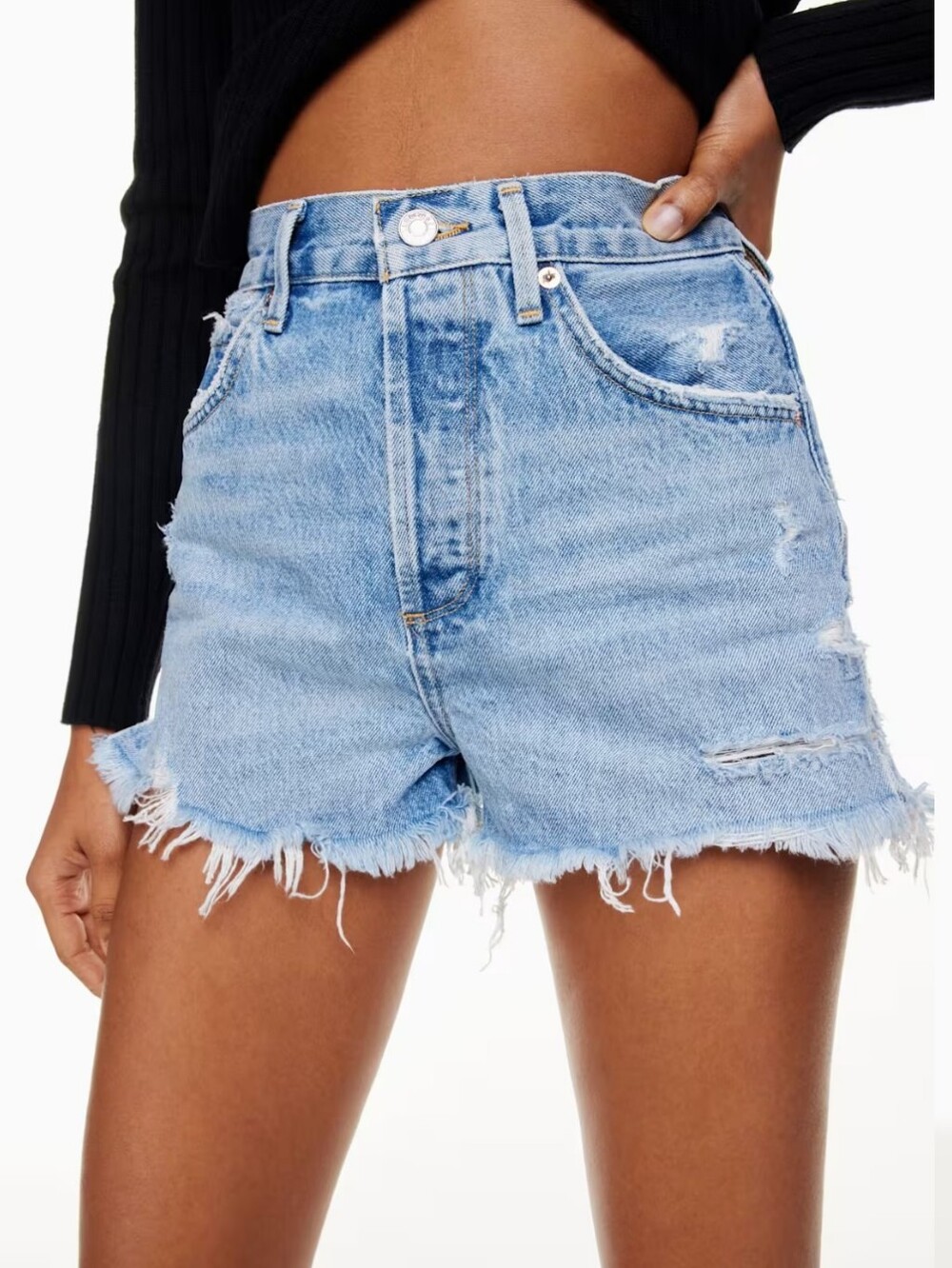 Agolde Jaden Cut Off Denim Shorts 23